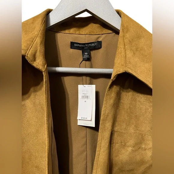 Banana Republic Vegan Suede Trench Coat – Size 10 - Picture 4 of 5